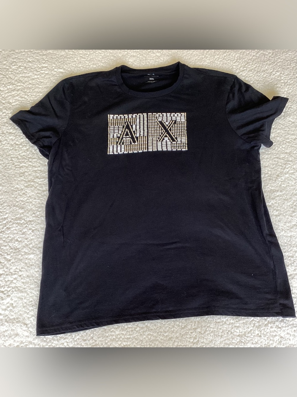 Armani Exchange A|X Logo Graphic Tee XXL Black Luxury Casual Shirt Streetwear